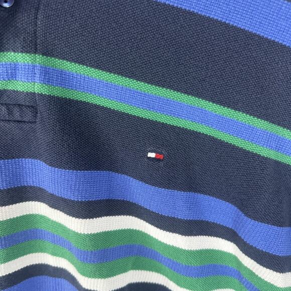 Tommy Hilfiger Pullover Shirt Mens Large Striped Rugby Long Sleeve Casual - Picture 2 of 10